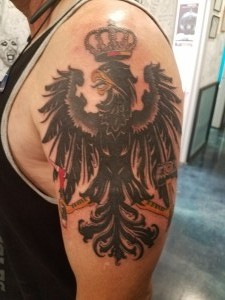 German Eagle with Welding Torch and Blacksmith Hammer