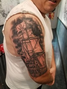 Black and Grey Ship Cover-up