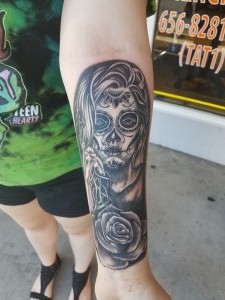 Black and Grey Day of the Dead Portrait