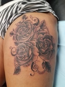 Black and Grey Roses with Pearl